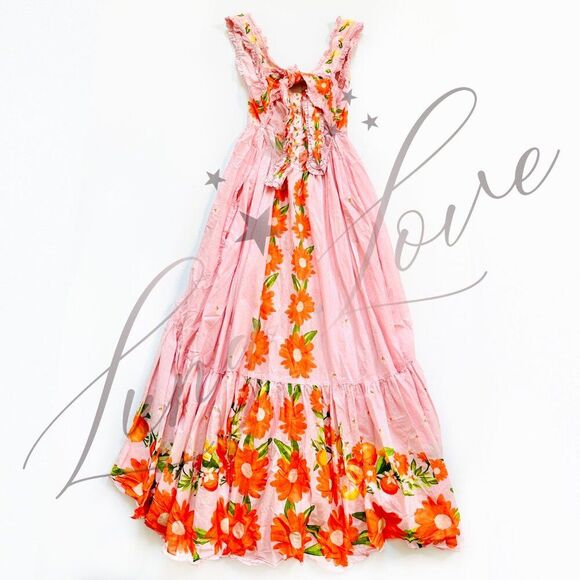 FARM RIO Pink Papaya Salad Maxi Dress NWT - Picture 7 of 10